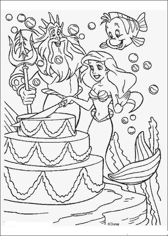 A Party For Ariel  Coloring Page